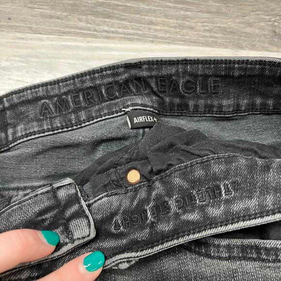 American Eagle Airflex Dark Wash Black Men 30x30 Athletic Straight Stretch Jeans - Picture 4 of 13